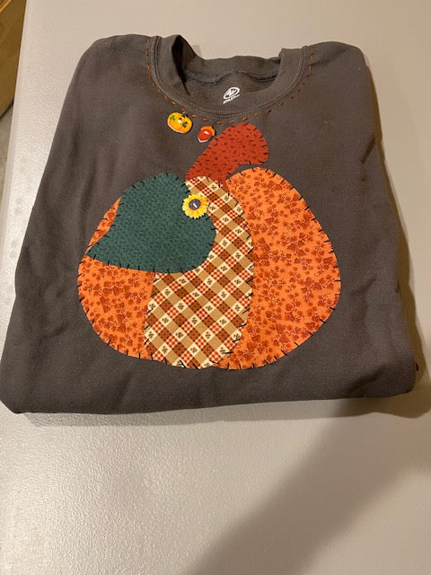 Pumpkin Ozark Hand Stitched Sweatshirt