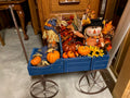 Scarecrows in Blue Fall Wagon