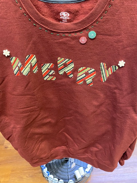 Merry - Ozark Hand Stitched Sweatshirt - Marron