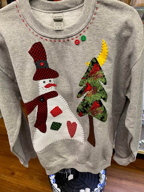 Snowman with Christmas Tree