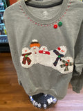 Snowman Family Ozark Hand Stitched Sweatshirt