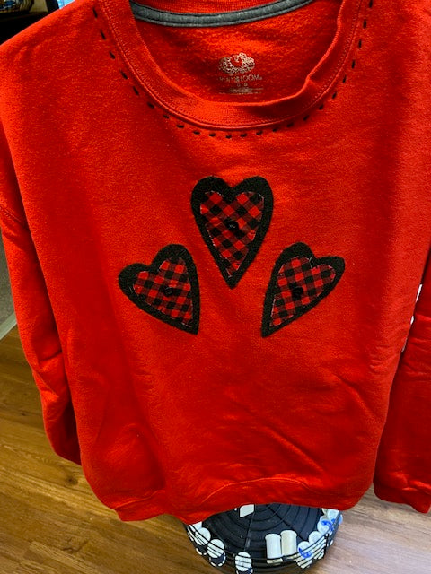 Hearts - Ozark Hand Stitched Sweatshirt