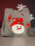 Snowman Face  Ozark Hand Stitched Sweatshirt